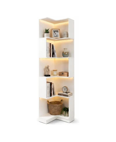 Rainsken 5 Tier Corner Bookshelf