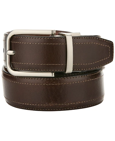 Perry Ellis Portfolio Men's Classic Stitch Leather Dress Belt