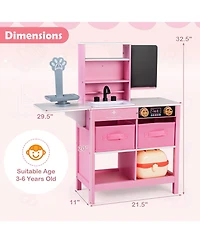 Slickblue Wooden Doctor Office Playset Medical Center Toy with Blackboard