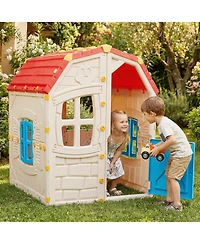 Slickblue Kids Playhouse with Openable Windows and Door for Indoor Use