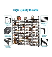 gaomon 10 Tier 4 Row Stackable Shoe Rack – Metal Closet & Entryway Organizer Holds 72 Pairs