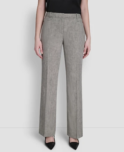 Dkny Petite Crosshatch Modern Fit Pants