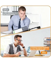 Yigii 5-Tier Magnetic File Organizer with Pen Holders for Efficient Desk or Wall Storage