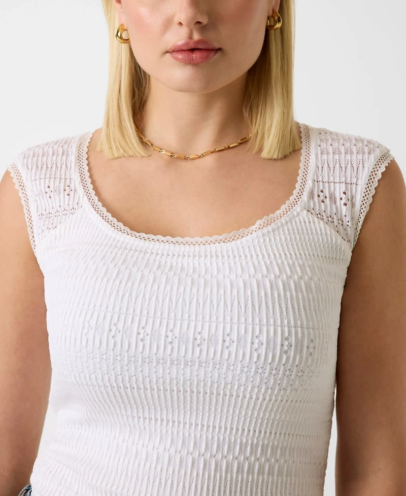 Guess Women's Elisabette Scoop Neck Top