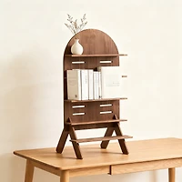 Yigii Adjustable 5-Tier Walnut Display Stand
