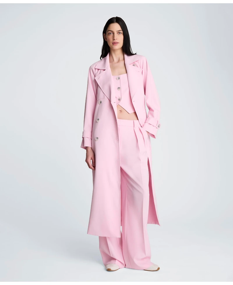 Kenneth Cole Women's Long-Sleeve Notch Collar Trench Coat