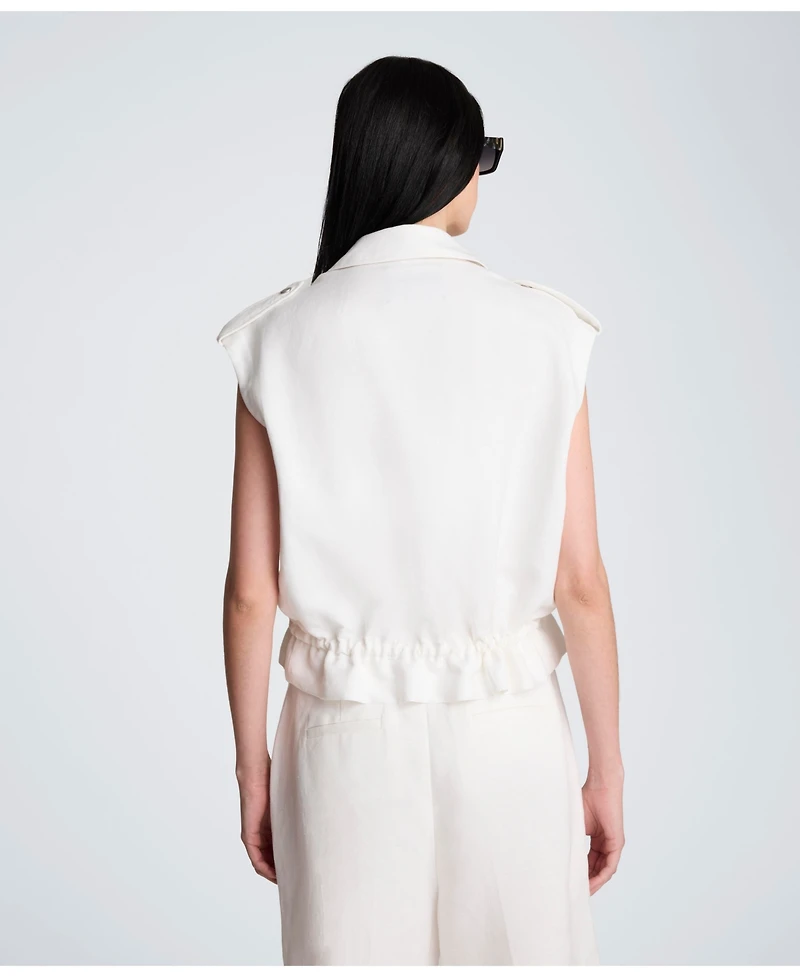 Kenneth Women's Cole Collared Patch Pockets Vest