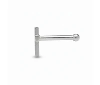 Curata Jewelry Solid 14k Gold 20g Beveled Cross Nose Stud Ring