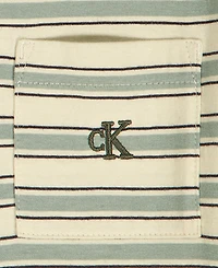Calvin Klein Boys' 2T-7 Relaxed Multi-Stripe T-Shirt and Cargo Shorts, 2-Piece Set