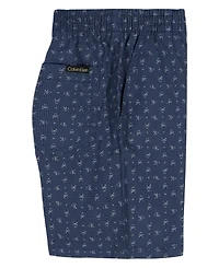 Calvin Klein Boys' 2T-7 Relaxed Logo T-Shirt and Printed Poplin Shorts, 2-Piece Set