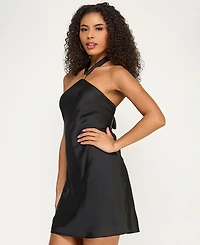 Seni & Cade Juniors' Tie-Back Satin A-Line Dress