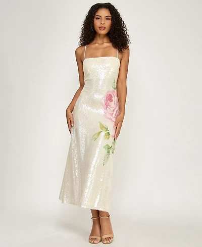 Seni & Cade Juniors' Square Neck Strappy Midi Dress