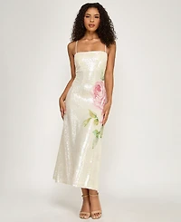 Seni & Cade Juniors' Square Neck Strappy Midi Dress