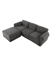 Streamdale Furniture Fashionable grey chenille modular sofa with iron frame, 93" L