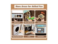 Slickblue Corner Pretend Kitchen Playset with Stoves, Lights, and Sounds