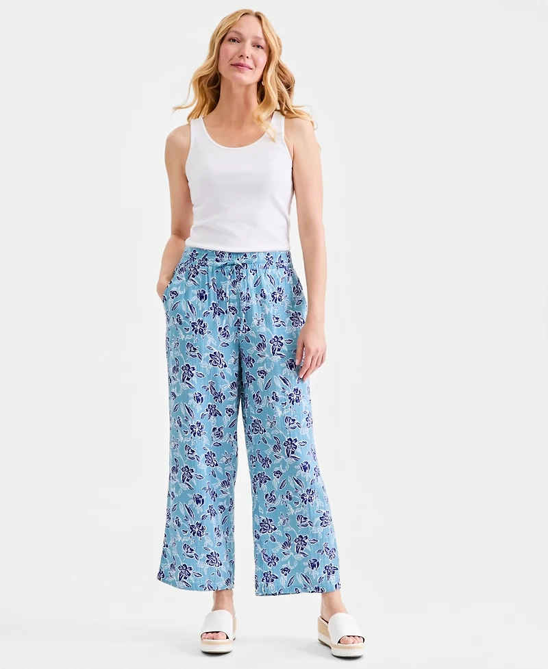 Style & Co Women's Cotton Gauze Straight-Leg Pull-On Pants, Macy's Exclusive