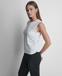 Dkny Women's Script Logo Side-Ruched Tank Top