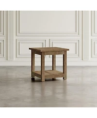 Jofran Reclamation Rustic Solid Wood Square End Table with Storage Shelf