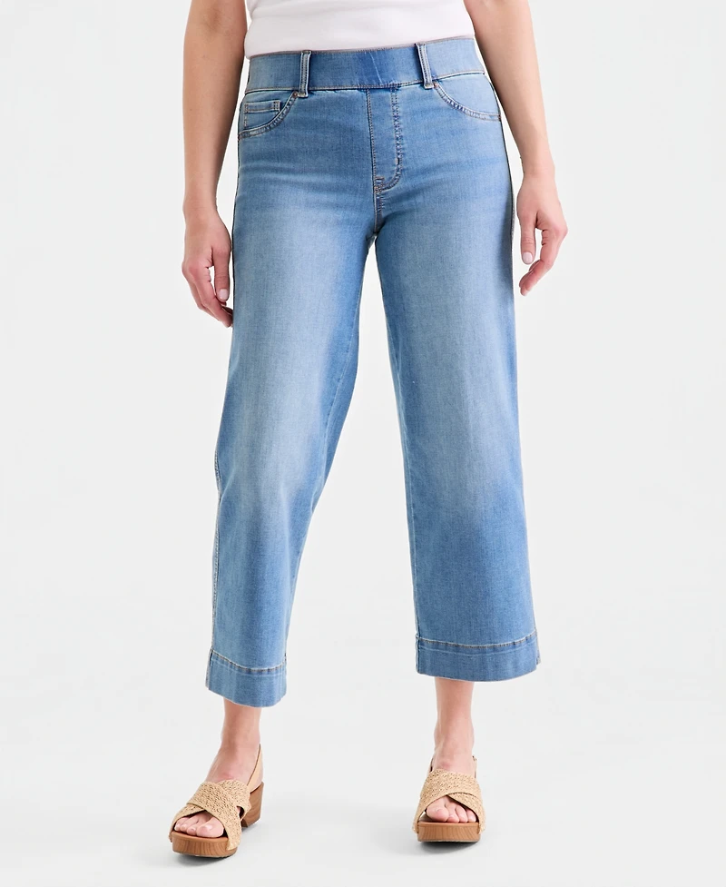 Style & Co Petite Cropped Wide Leg Jeans, Macy's Exclusive