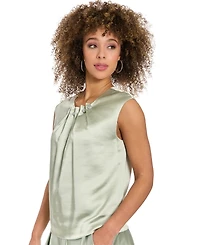 Muse Women's Tucked Beaded Neckline Sleeveless Top