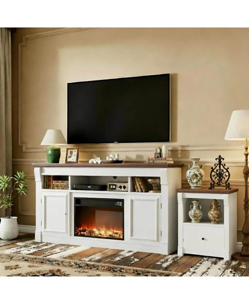 gaomon 58 Inch Fireplace Tv Stand for Tv Up to 65 Inches, 30 Inch Fireplace Entertainment Center with Remote Control 3D, Console Table Tv Cabinet