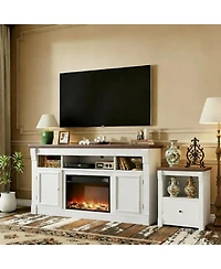 gaomon 58 Inch Fireplace Tv Stand for Tv Up to 65 Inches, 30 Inch Fireplace Entertainment Center with Remote Control 3D, Console Table Tv Cabinet