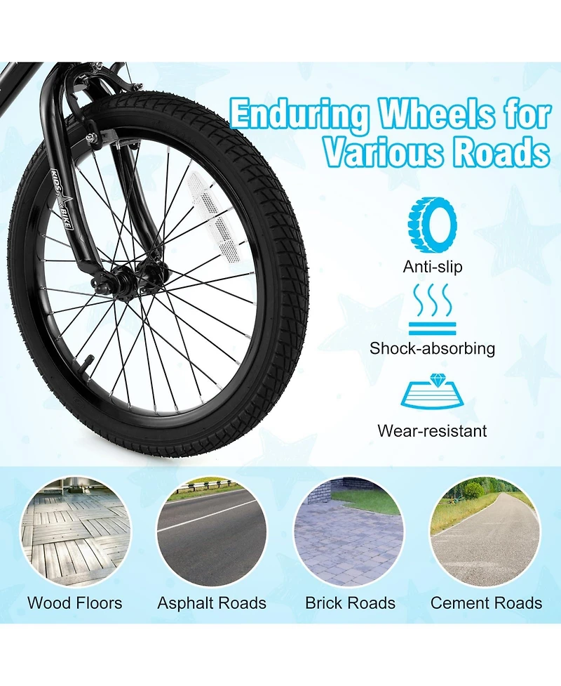 Mecale Kids Bike with Basket and Training Wheels for Children