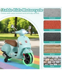Mecale 12V Kids Electric Motorcycle Licensed Vespa with Music and Training