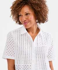 Style & Co Petite Short-Sleeve Shirt, Macy's Exclusive