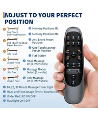 gaomon Twin Xl Adjustable Bed Frame, Ergonomic Electric Base with Wireless Remote and 2 Usb Ports, Head Foot Incline, Nightlight, Massager