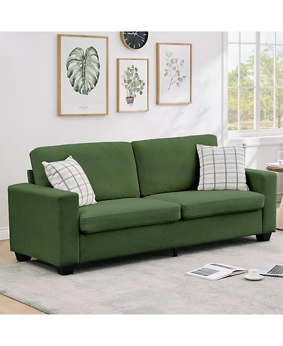 Gaomon Modern Sofa, Corduroy 3 Seater Deep Seat Couch with Wide Armrest, Removable Washable Cushion Cover, Comfy Sofa for Living Room Bedroom