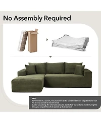 gaomon 108'' Boneless Sectional Cloud Couches for Living Room L-Shape Corduroy Cloud Sectional Couch with Chaise Modern Modular Sectional Sofa