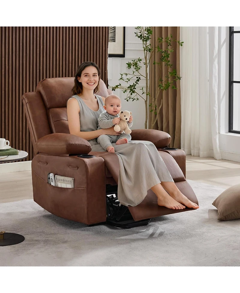 gaomonOversized Power Lift Recliner Chair for Elderl y,Electric Lift Chair with Vibration Massage and Lumbar Heating