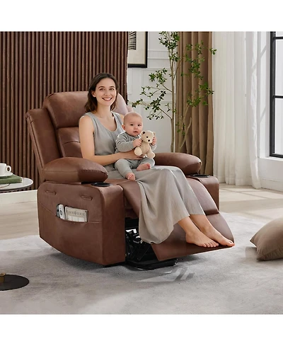gaomonOversized Power Lift Recliner Chair for Elderl y,Electric Lift Chair with Vibration Massage and Lumbar Heating