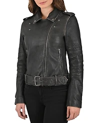 Frye Women's Women s Sheep Crack Leather Jacket