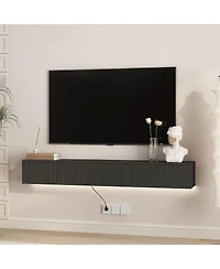 Streamdale Furniture Floating Tv Stand with 16 Color LEDs, Modern 65" Entertainment Center