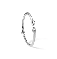 Curata Jewelry Solid 18k Panther Head Hinged Cuff Bangle