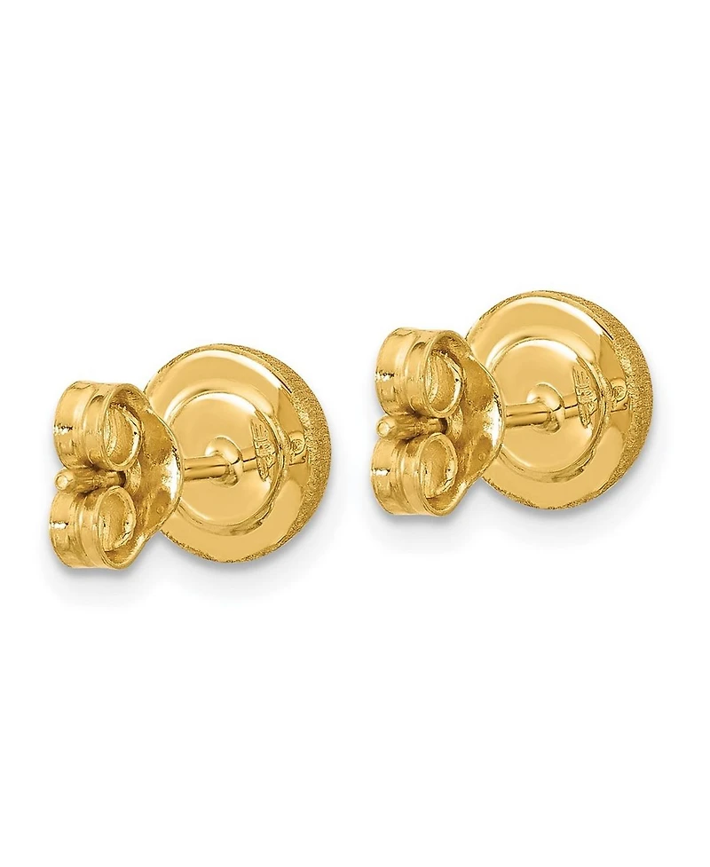 Curata Jewelry 18k Textured Half Round Button Earrings
