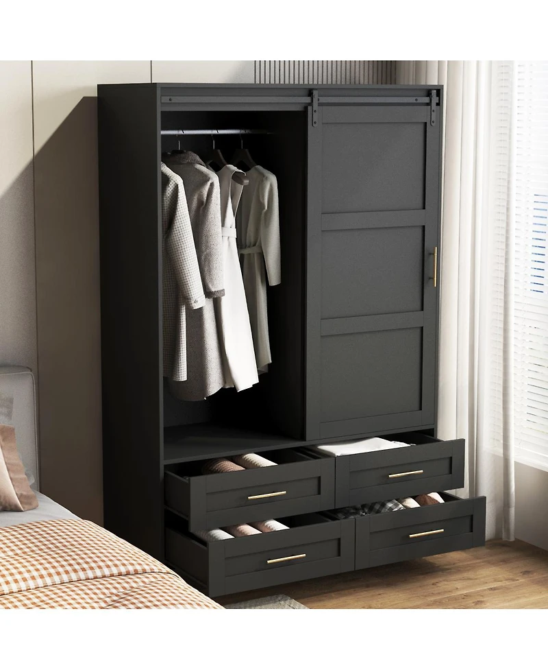 Streamdale Furniture Tall Bedroom Armoire Wardrobe Closet with Drawers and Shelves