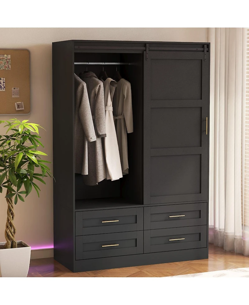 Streamdale Furniture Tall Bedroom Armoire Wardrobe Closet with Drawers and Shelves