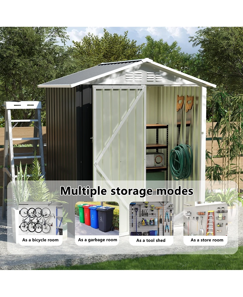 Streamdale Furniture Outdoor Storage Shed with Hinge Door for Backyard & Lawn