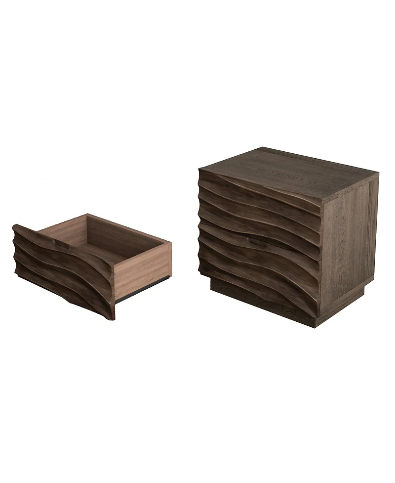 Streamdale Furniture Solid Wood Nightstand with 2 Drawers