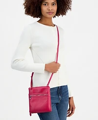 Giani Bernini Triple-Zip Pebble Leather Dasher Crossbody, Exclusively at Macy's