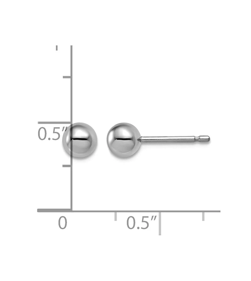 Curata Jewelry Solid 950 Platinum Classic Ball Stud Earrings Wide Ball Earring