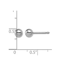 Curata Jewelry Solid 950 Platinum Classic Ball Stud Earrings Wide Ball Earring