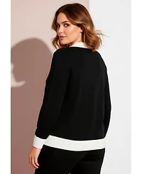Avenue Plus Color Block Polo Sweater