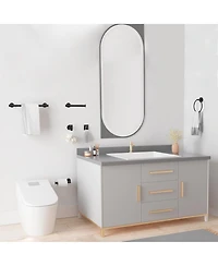 Rainsken 9-Piece Wall-Mounted Bathroom Hardware Accessory Set, Stainless Steel Towel Bar, Towel Ring, Toilet Paper Holder and Robe Hook