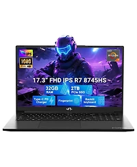 Nimo 17.3 Inch Ips Fhd Gaming Laptop Amd Ryzen 7 8745HS 32GB DDR5 Ram 2TB Ssd 4.9GHz Radeon 780M Graphics 100W Usb C 4.0