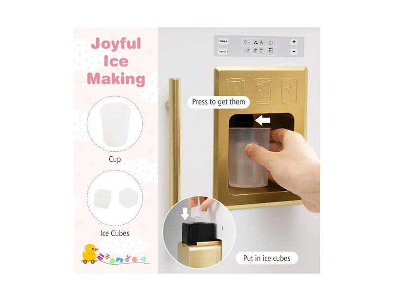 Slickblue Kids Wooden Chef Pretend Play Kitchen with Adjustable Heights