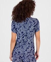 Anne Klein Essentials Petite Printed Tulip-Sleeve Top